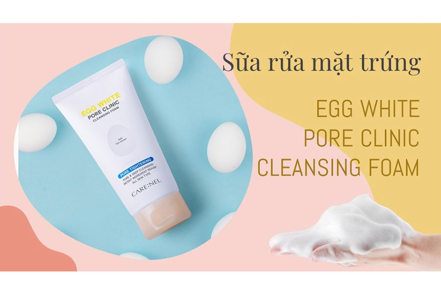 Sữa Rửa Mặt Trứng Gà Carenel Egg White Pore Clinic Cleansing Foam